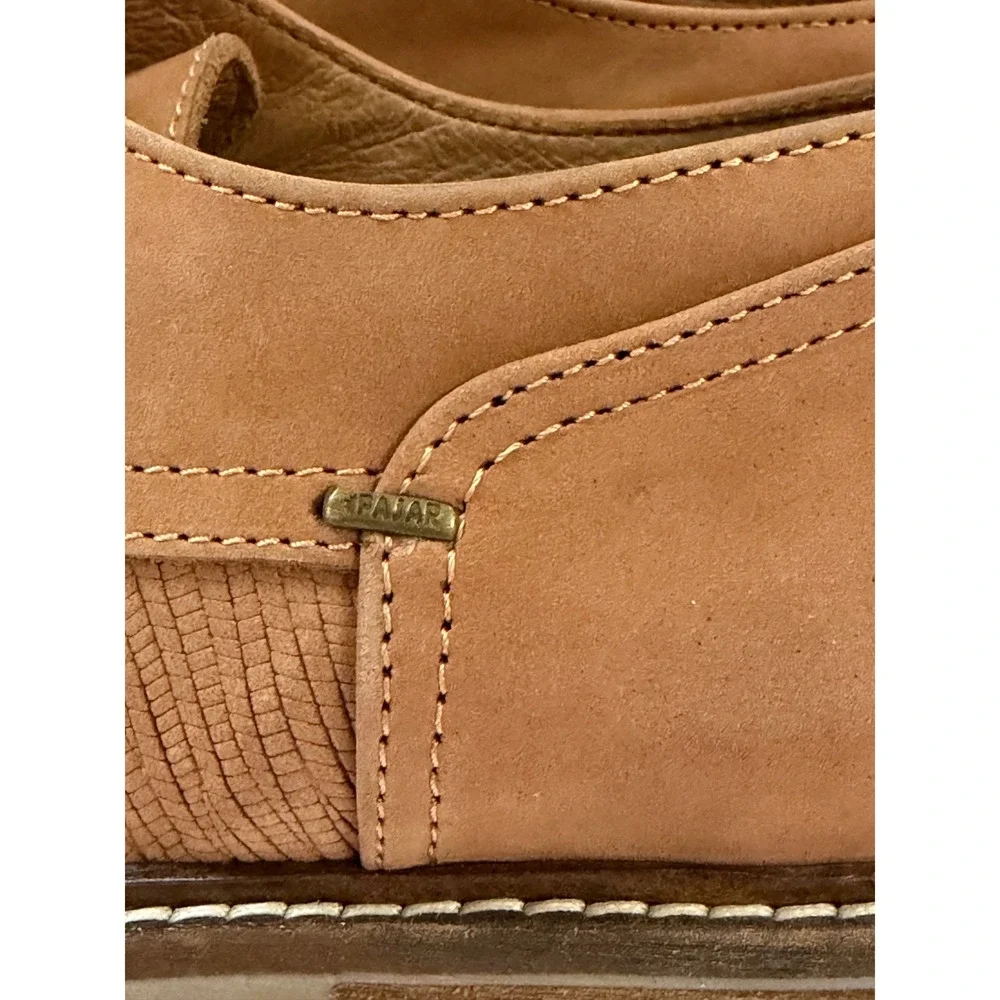 Pajar River Cafe Embossed Plain Toe Derby Cognac Leather 10-10.5 Portugal